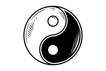 Yin Yang Harmony Balance Duality Eastern Philosophy Asian Culture Zen Buddhism Meditation Symbolism Abstract Sketch and