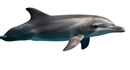Naklejka premium Graceful Dolphin: Underwater Elegance in a Natural Pose