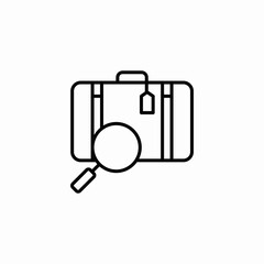 luggage inspection icon sign vector