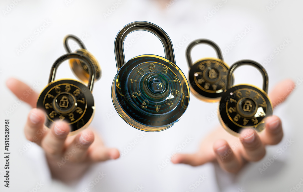 Poster protecting your information is crucial. explore digital security and combination locks for enhanced 