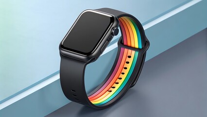 Modern Minimalist Smartwatch with Multicolor LED Light Strip