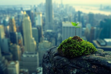 Innovative initiative for urban green roofs utilizing native plants on city buildings