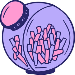 cartoon candy in a sweet jar