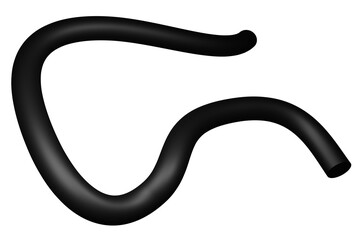 3D Mat Abstract Shape Object, 3d rendering black steel, sleek shape design element, futuristic, shiny design