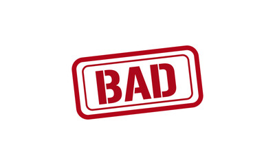 BAD red stamp text vector, rubber stamp