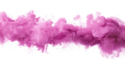 Fototapeta premium stream of pink smoke isolated on white background