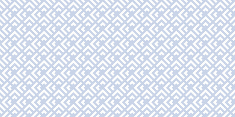 Modern vector geometric seamless pattern with lines, squares, triangles, arrows, grid, lattice, tiles. Abstract blue and white ornament. Stylish minimal background texture. Repeated all-over design