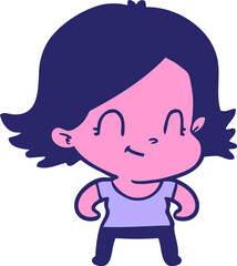 cartoon friendly girl