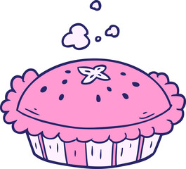 hot cartoon pie fresh out of the oven
