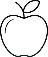 A Apple Outline Vector Artwork.