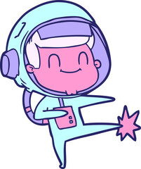 happy cartoon astronaut