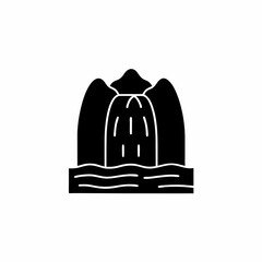 creative and simple minimal details Outline silhouette cascading waterfall Icon vector illustration