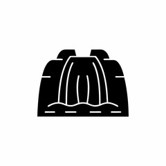 creative and simple minimal details Outline silhouette cascading waterfall Icon vector illustration