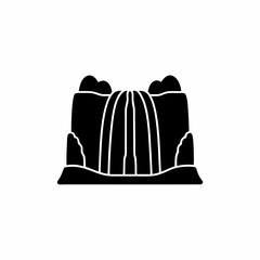 creative and simple minimal details Outline silhouette cascading waterfall Icon vector illustration
