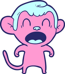 Obraz premium shouting cartoon monkey