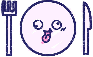 Dinner Plate Chalk Drawing