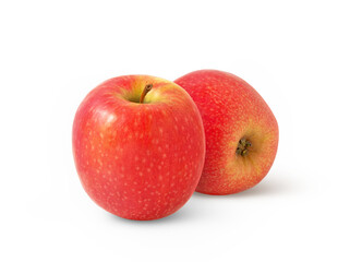 Two pink apples isolated on white background. Red apple isolated.