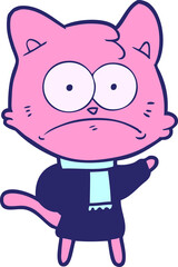 cartoon nervous cat