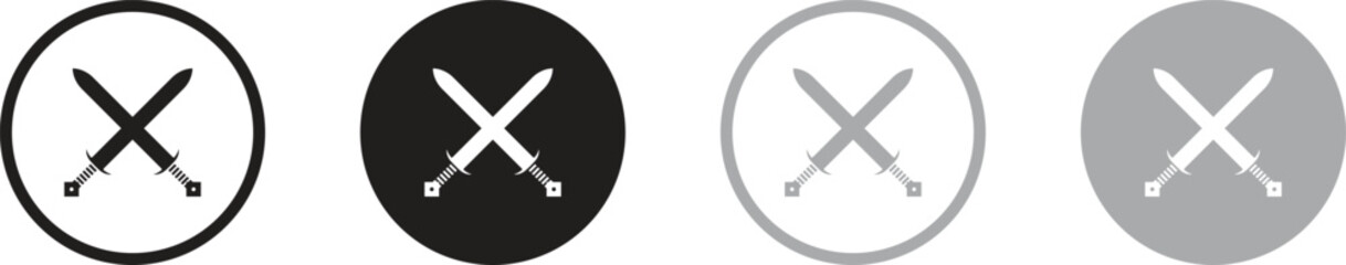 Knight sword icon silhouette isolated on white background