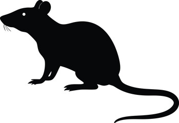 Black rat silhouette vector illustration rodent pest control clip art graphic design animal