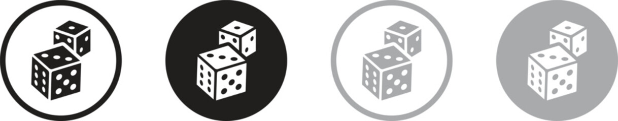Dice Icon on Black and White Vector Backgrounds