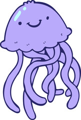cartoon happy jellyfish