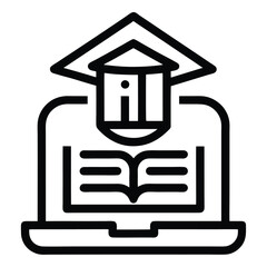 Online education graduation laptop book learning knowledge