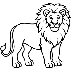African Lion line art vector