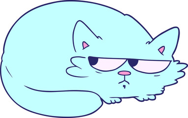 cartoon suspicious cat