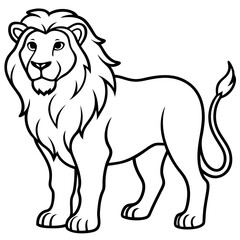 African Lion line art vector