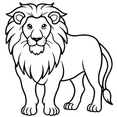 African Lion line art vector