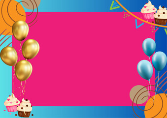 birthday card with balloons background card 