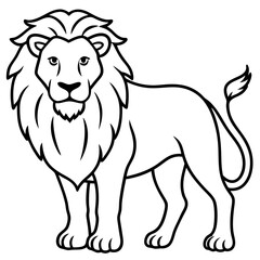 African Lion line art vector