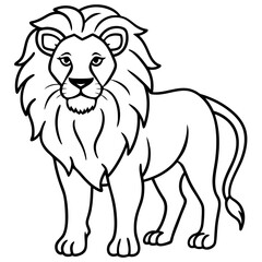 African Lion line art vector