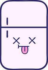 cute cartoon of a fridge freezer