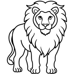 African Lion line art vector