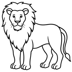 African Lion line art vector