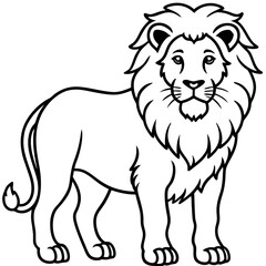 African Lion line art vector