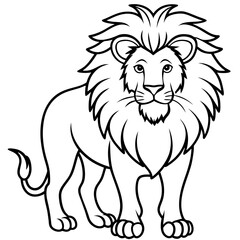 African Lion line art vector