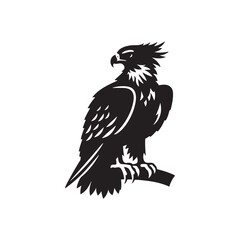 **"Majestic Harpy Eagle Vector Silhouette: Powerful Raptor Design Featuring Prominent Crest, Strong Talons, and Soaring Pose in Clean, Minimalist Style for Crafts and Digital Art"**
