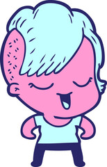 happy cartoon girl