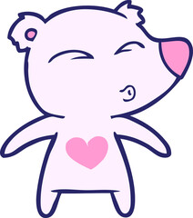 cartoon whistling bear