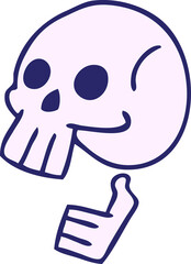 hand drawn quirky cartoon skull
