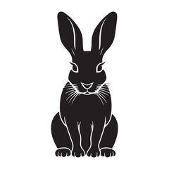 Rabbit isolated vector silhouette