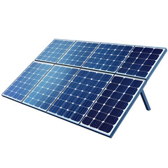 Harnessing sunlight Portable solar panel array promising a greener future on transparent background