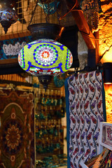 Turkish lanterns at the  Paspatur old town bazaar in Fethiye. Turkey