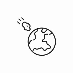 asteroid hit icon sign vector