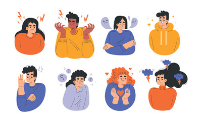 The Various and Diverse Emotions Are Beautifully Illustrated Using Colorful Character Designs