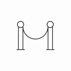 barrier rope icon sign vector