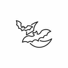 bats crescent icon sign vector